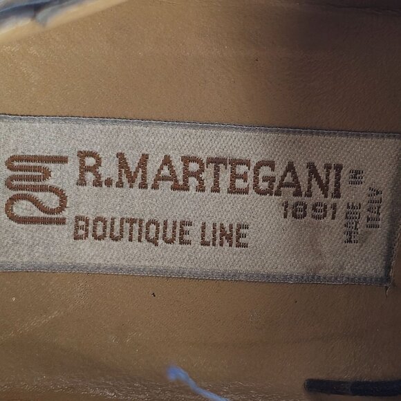 Vintage R. Martegani Italian Exotic Alligator Men size 15M Navy Blue Dress Shoes - Picture 3 of 11